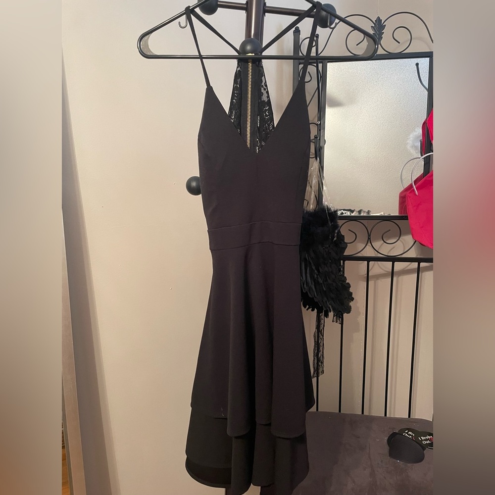 B Darlin Little Black Open Back Dress